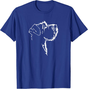 Schnauzer Portrait Silhouette Dog Medium Schnauzer Dog T-Shirt - T-Shirt | Royal