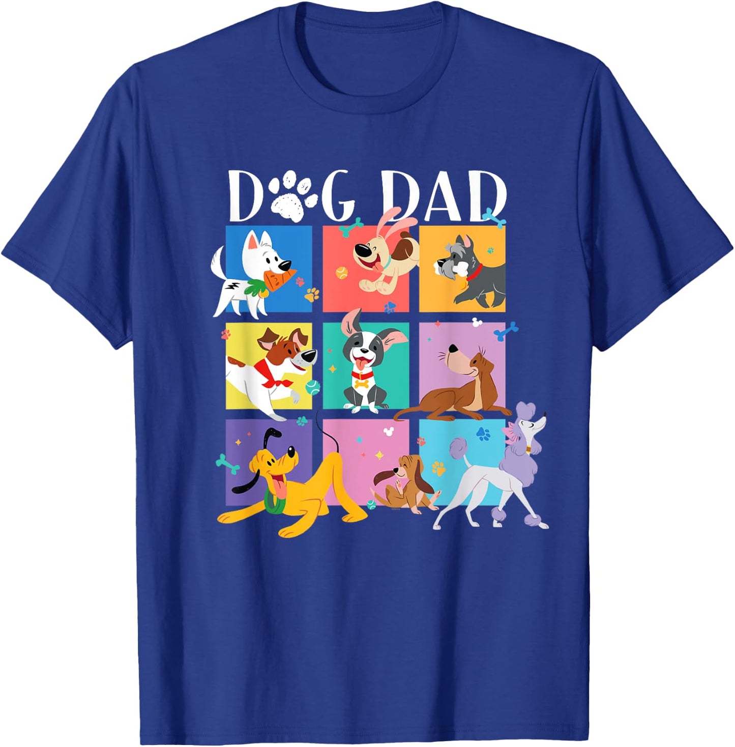 Disney "Dog Dad" Pet Parent Animated Disney Dogs T-Shirt - T-Shirt | Royal