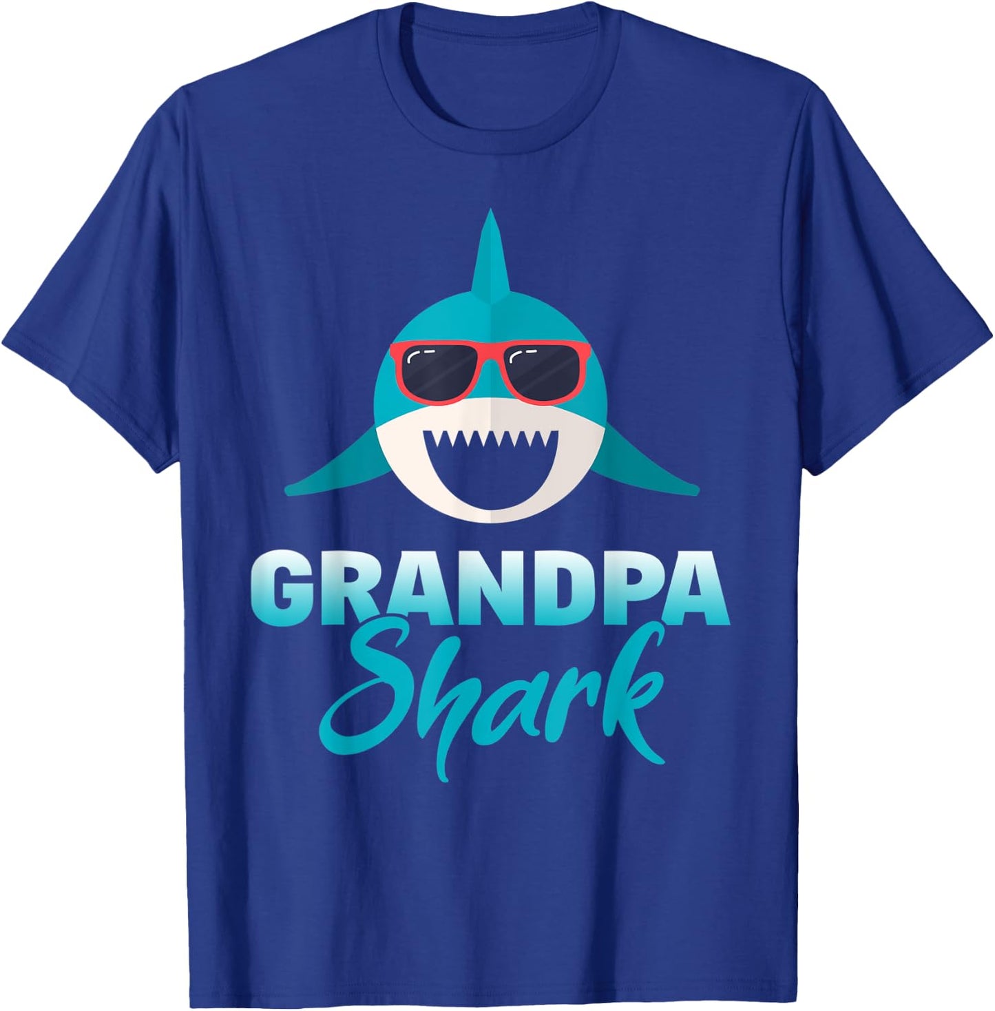 Grandpa Shark Wearing Cool Sunglasses Grandpa Gift T-Shirt - T-Shirt | Royal