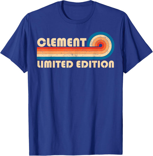 CLEMENT Surname Retro Vintage 80s 90s Birthday Reunion T-Shirt - T-Shirt | Royal