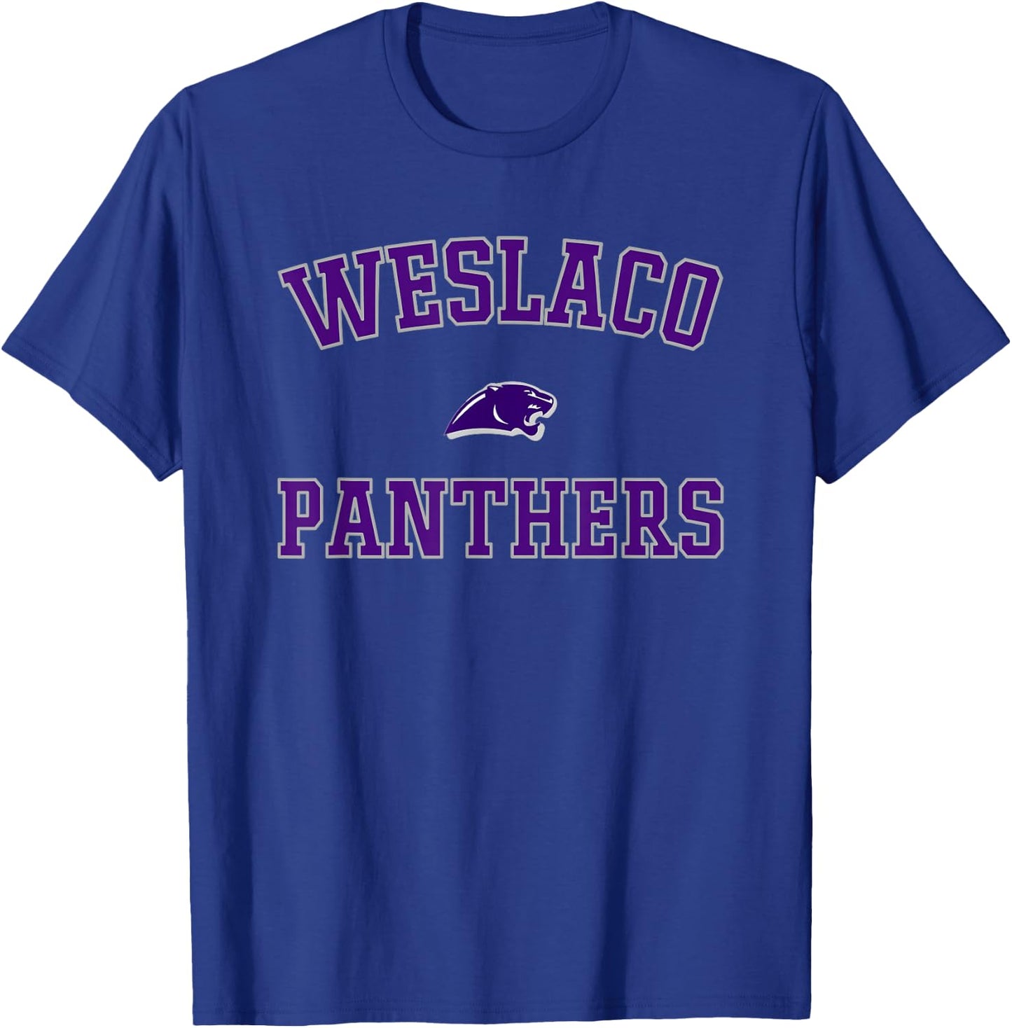 Weslaco Panthers Logo Varsity HS T-Shirt - T-Shirt | Royal