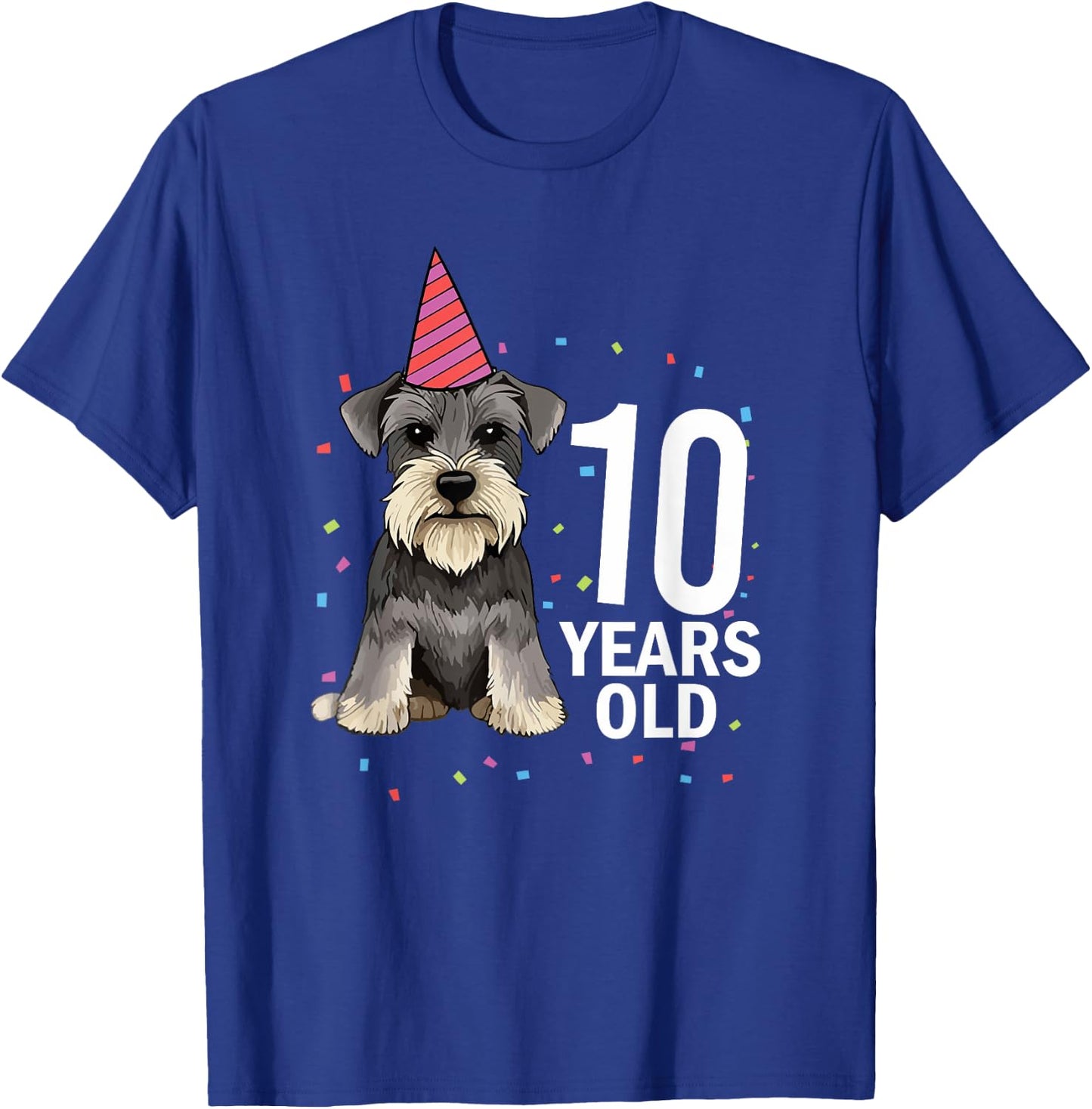 10 Years Old Birthday Schnauzer Dog Lover 10th Party Kid T-Shirt - T-Shirt | Royal