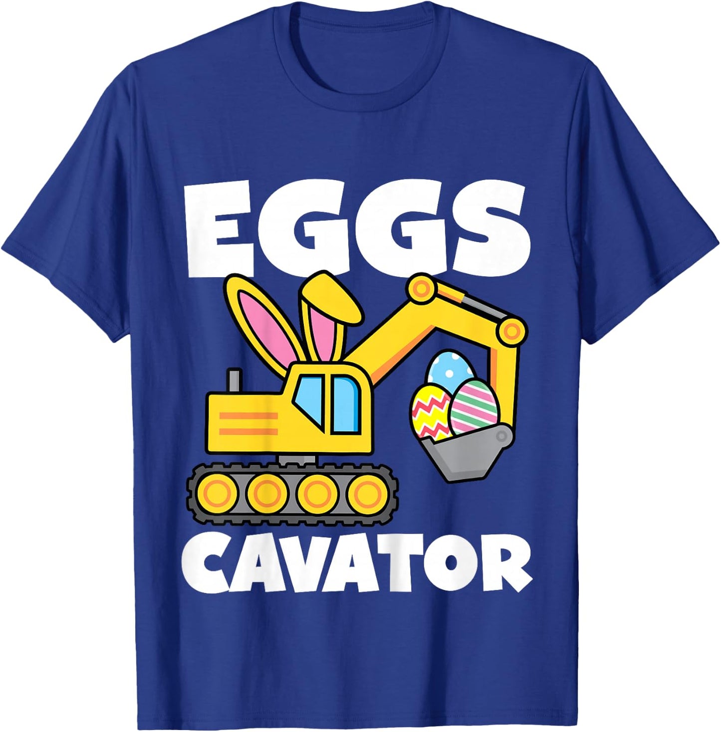 Kids Eggs Cavator Easter Egg Hunt Basket Excavator Boys Toddler T-Shirt - T-Shirt | Royal