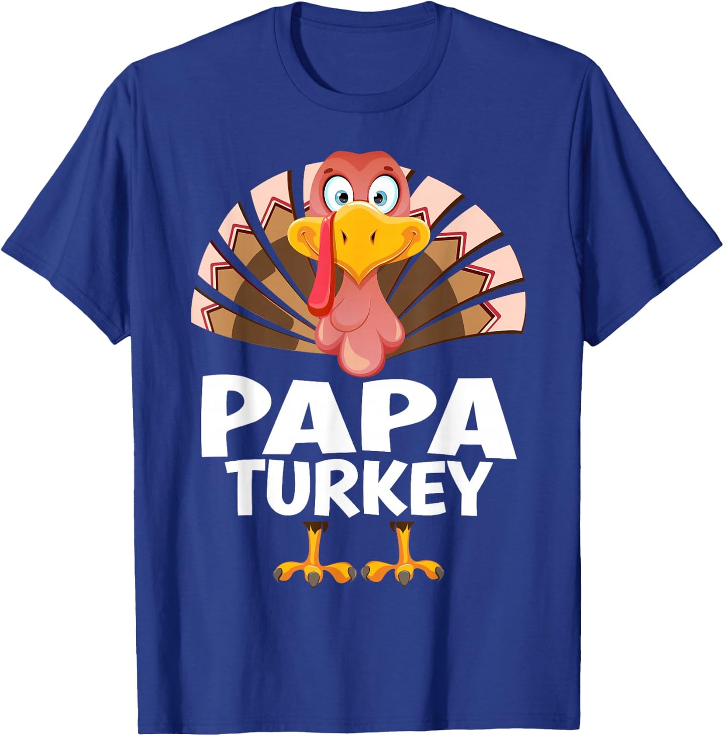 Thanksgiving Papa Turkey Matching Pajama T-Shirt - T-Shirt | Royal