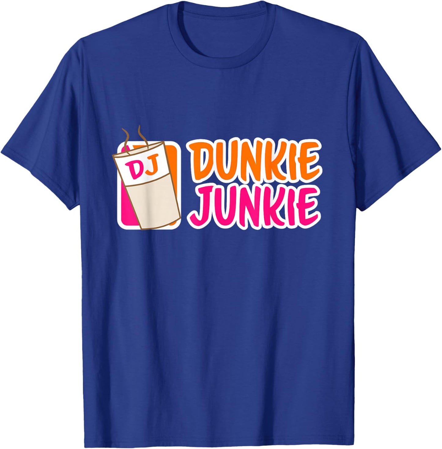 Donut and coffee lover Dunkie Junkie Short Sleeve T-Shirt - T-Shirt | Royal