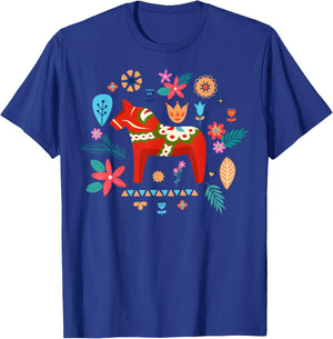 Dalecarlian Horse Design for a Proud swedish dala horse fan T-Shirt - T-Shirt | Royal