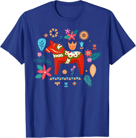 Dalecarlian Horse Design for a Proud swedish dala horse fan T-Shirt - T-Shirt | Royal