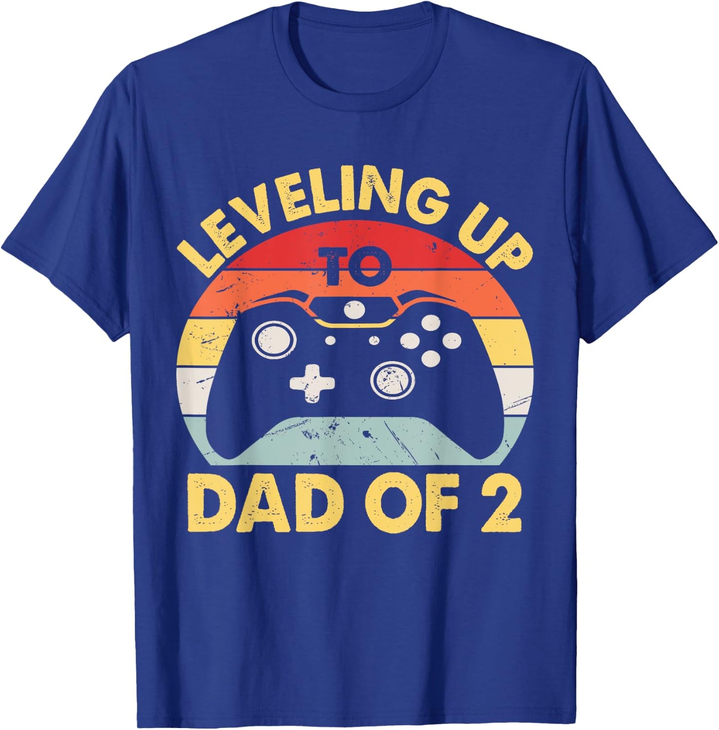 Daddy of Two Gamer Daddy Squared 2 Gaming Father for the Second Time T-Shirt - T-Shirt | Royal