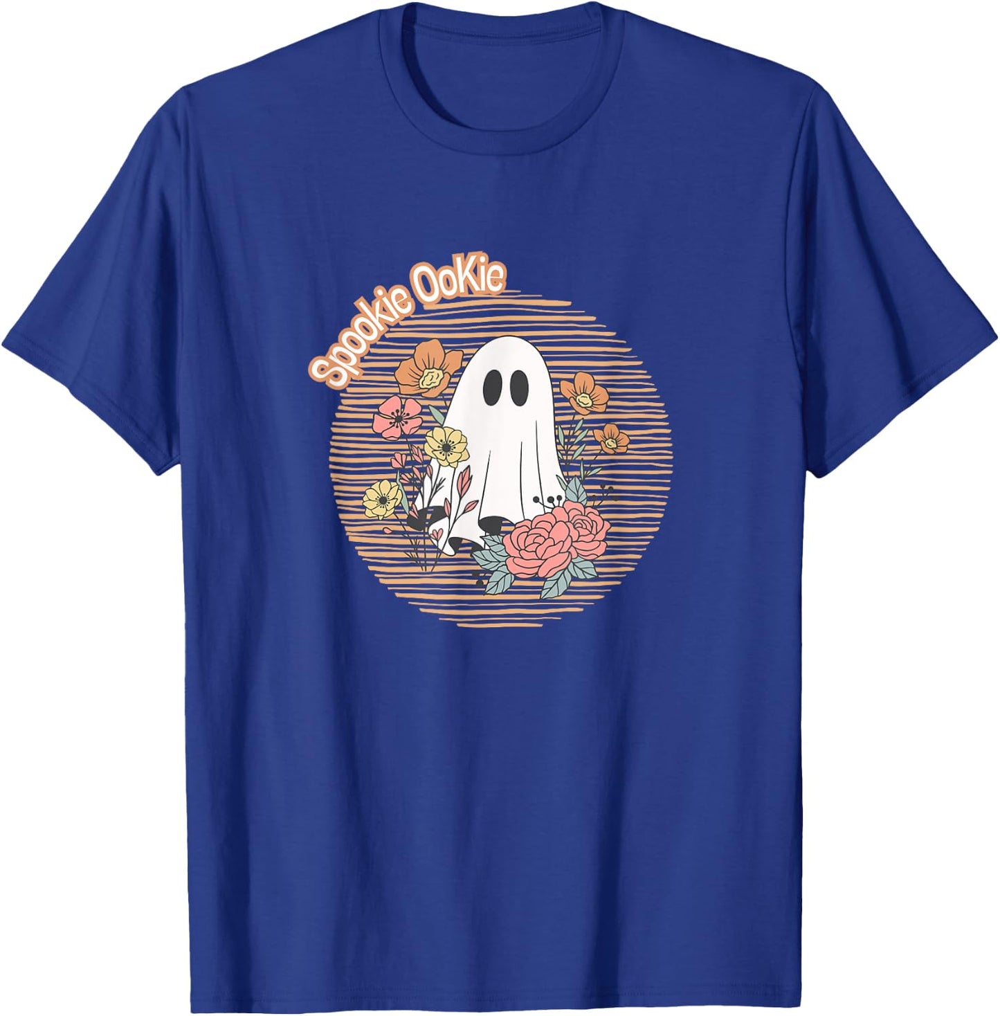 Halloween Cozy Spooky Ghost Fall Fun Retro T-Shirt - T-Shirt | Royal