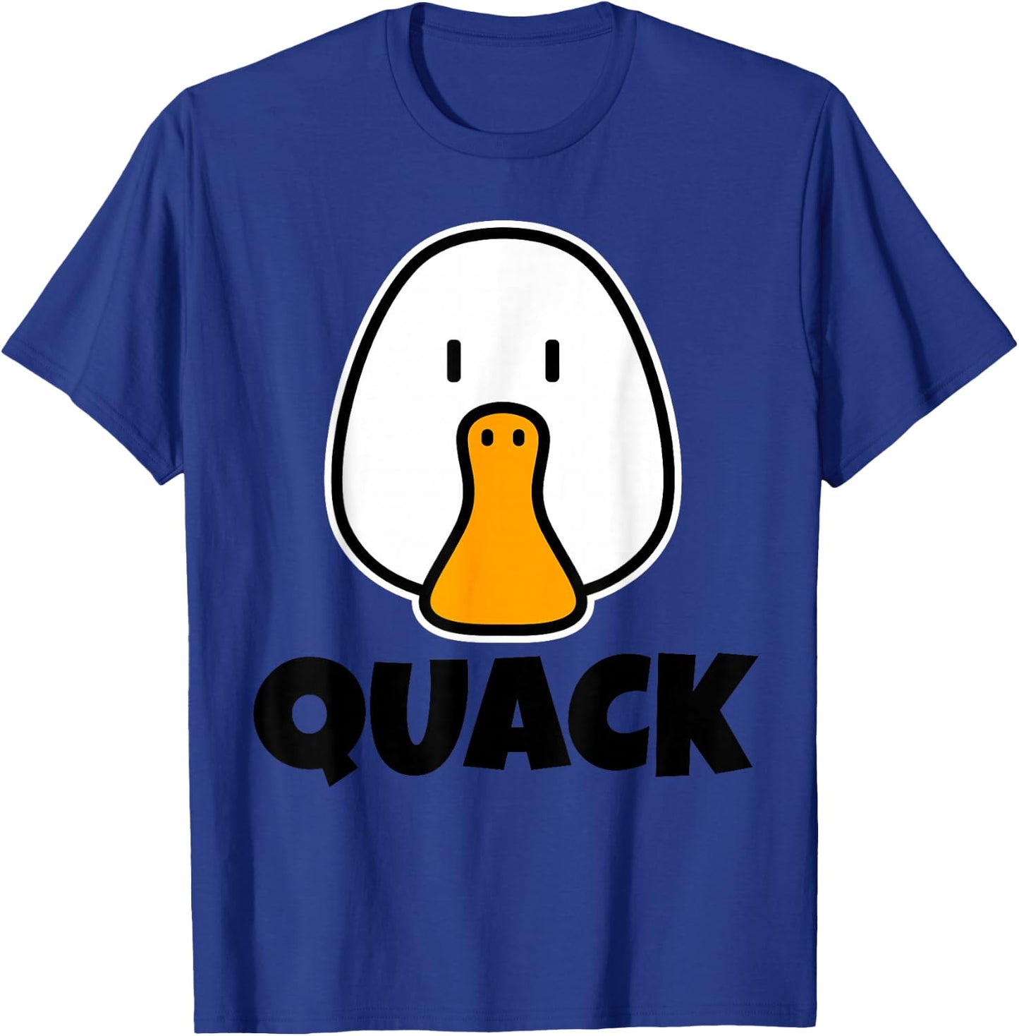 QUACK Cute Childrens Ducks Design for Kids Cartoon Duck Face T-Shirt - T-Shirt | Royal