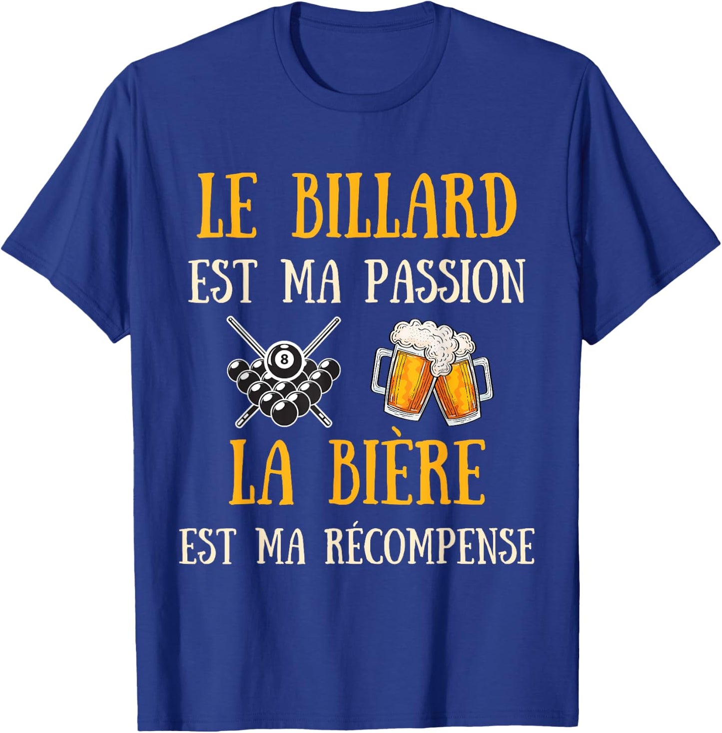 Men's Billiards Humour Vintage Gift Humorous Beer , Black, S T-Shirt - T-Shirt | Royal