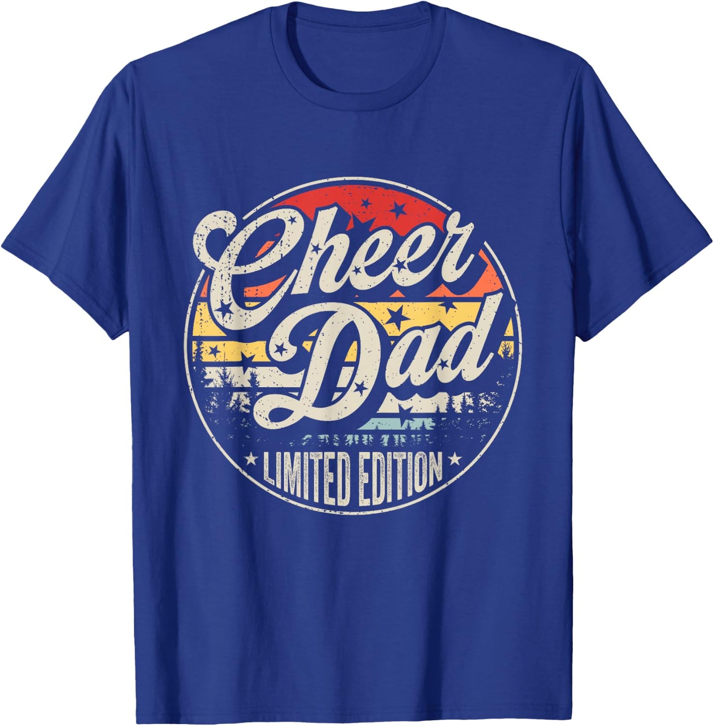Cheer Dad Cheerleading Dad Retro Vintage Cheerleader Daddy T-Shirt - T-Shirt | Royal