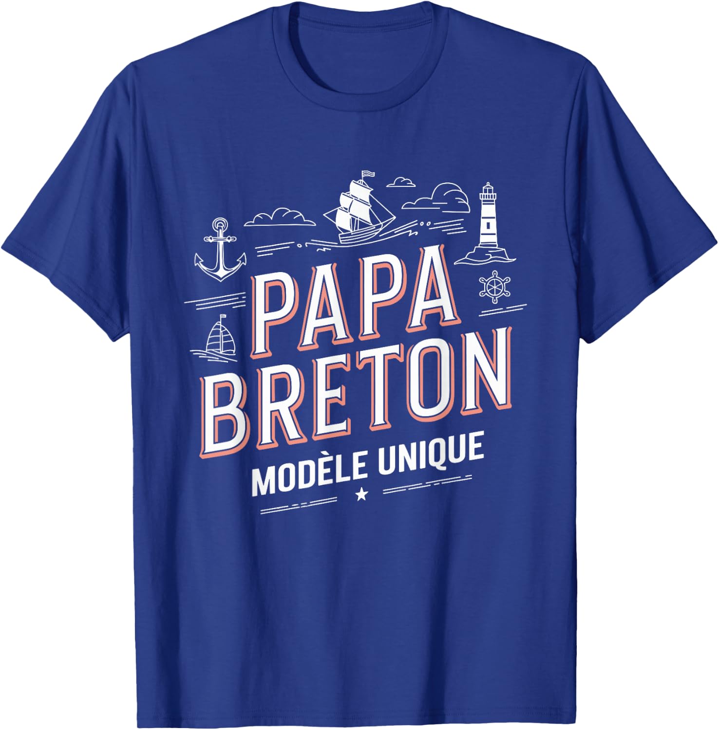 Papa Breton Unique Model Father's Day Gift T-Shirt - T-Shirt | Royal