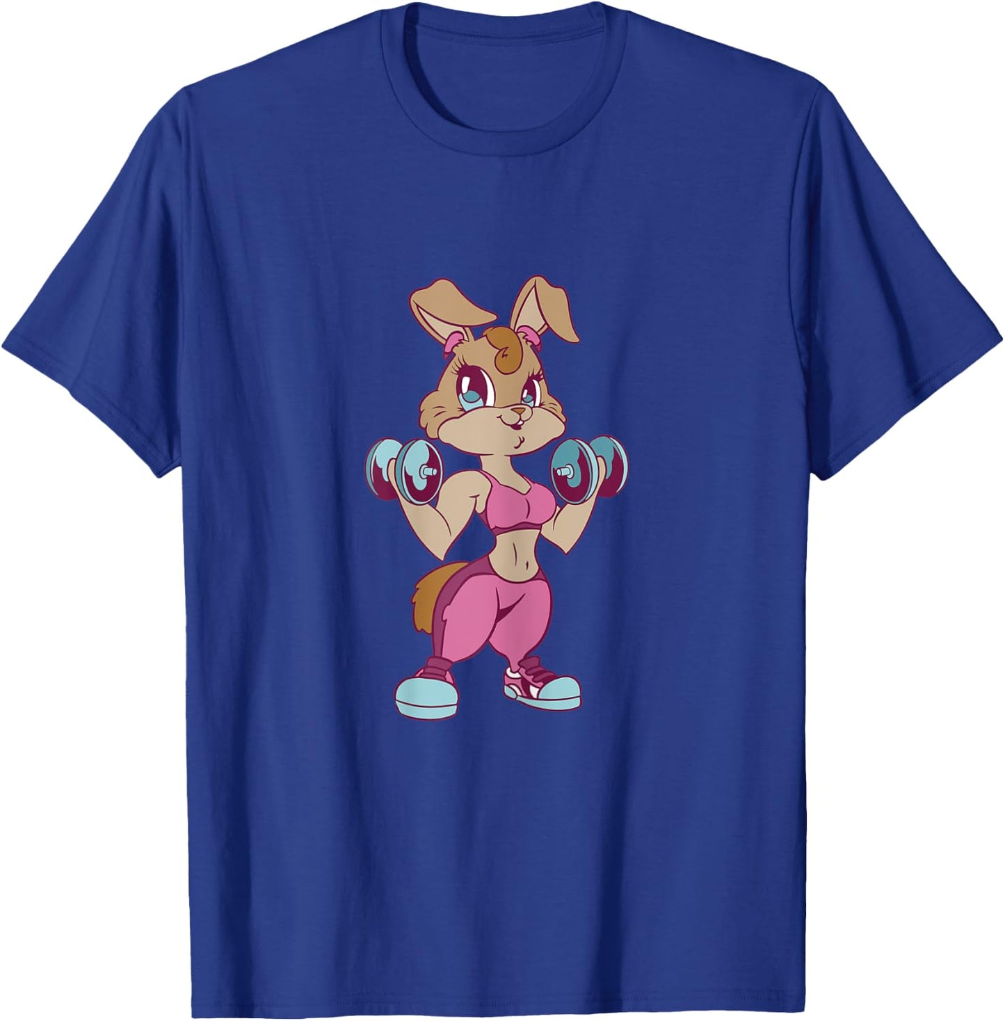Women's Gymbunny Pretty Fitness Rabbit Woman Bunny Gym Workout , black T-Shirt - T-Shirt | Royal