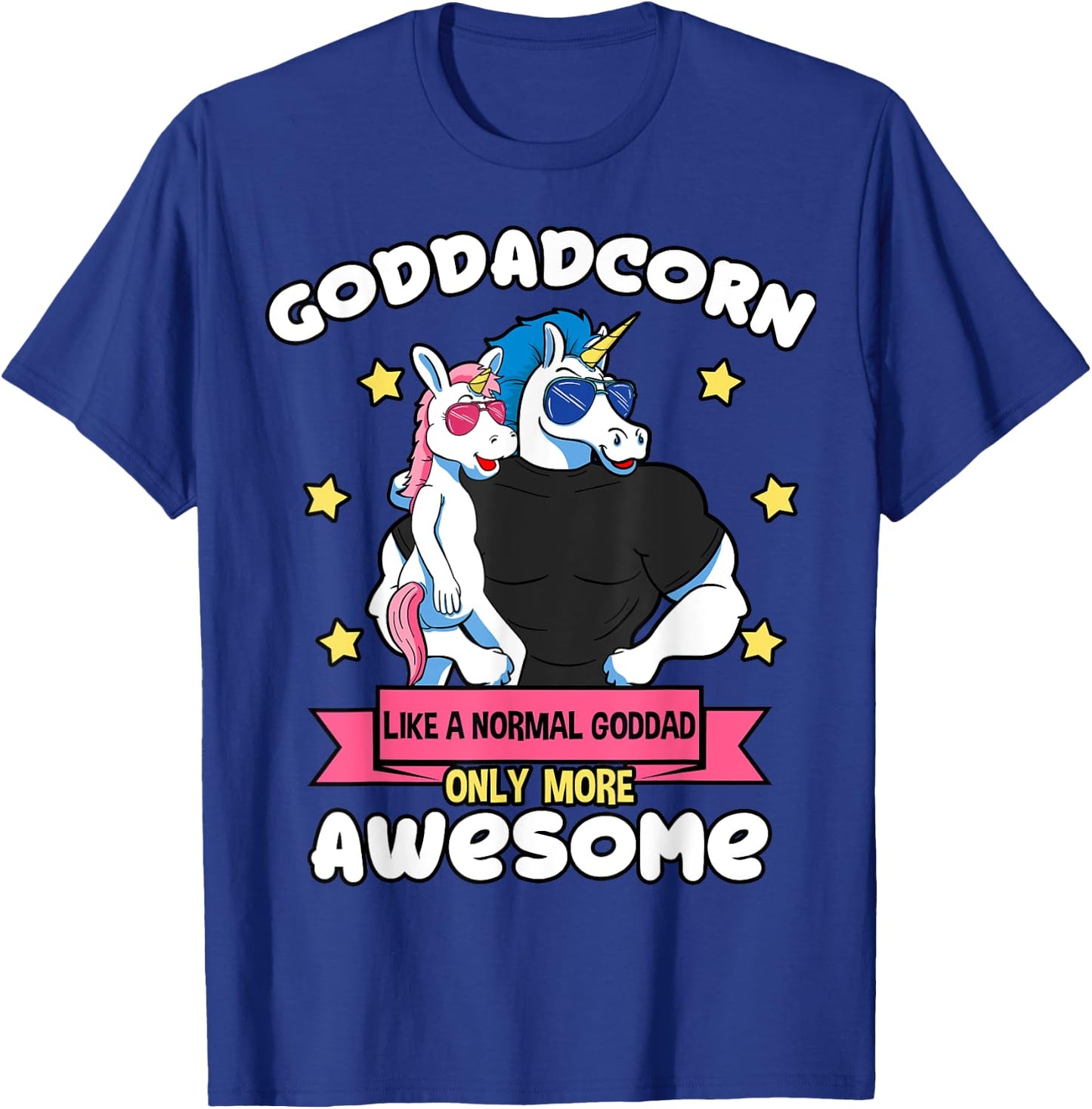 Goddadcorn 1 Kid Father's Day Goddad Unicorn Goddaughter T-Shirt - T-Shirt | Royal