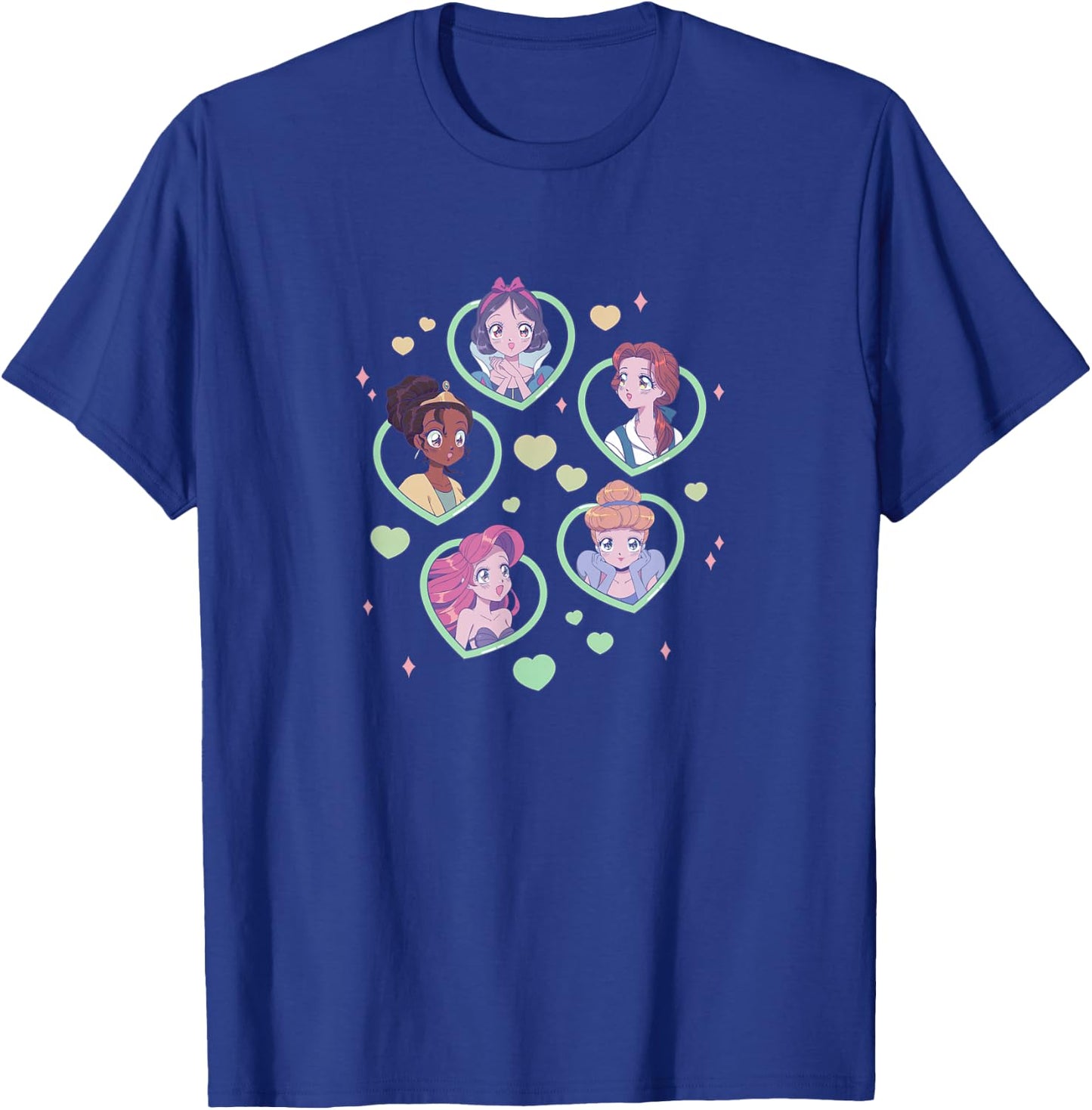 Disney Princess Manga Anime Sweet Heart Group Portraits T-Shirt - T-Shirt | Royal