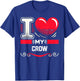 I Love My CROW Heart CROWS T-Shirt - T-Shirt | Royal