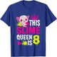 Kids Axolotl This Slime Queen Is 8 Year Old Slime Birthday T-Shirt - T-Shirt | Royal