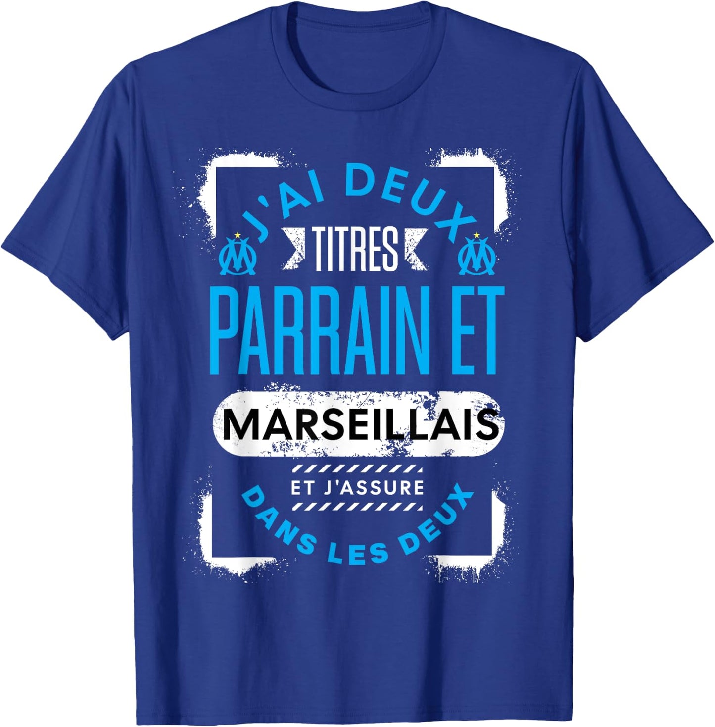 Marseille Supporter Football Godfather Man Humour , Black, S T-Shirt - T-Shirt | Royal