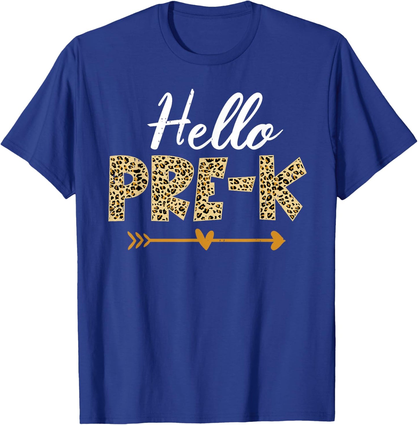 Hello Pre-K Leopard Pre-K Squad Teacher Kids Back To School T-Shirt - T-Shirt | Royal