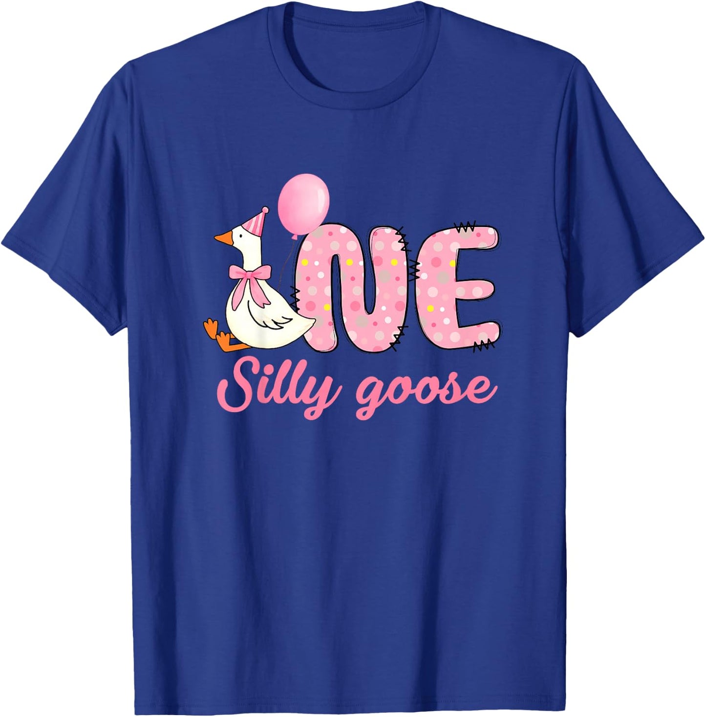 Kids 1st Birthday Silly Goose First Birthday Girl One Silly Goose T-Shirt - T-Shirt | Royal