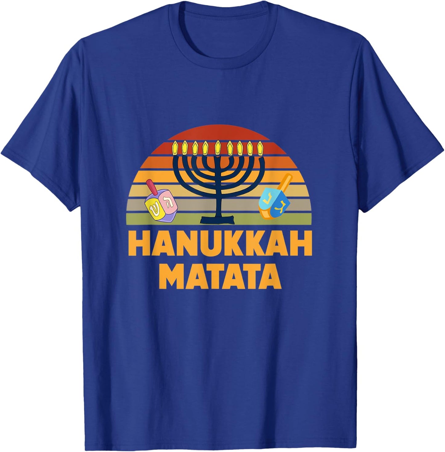Hanukkah Matata Menorah Lights Latkes Dreidel Jewish Matzo T-Shirt - T-Shirt | Royal