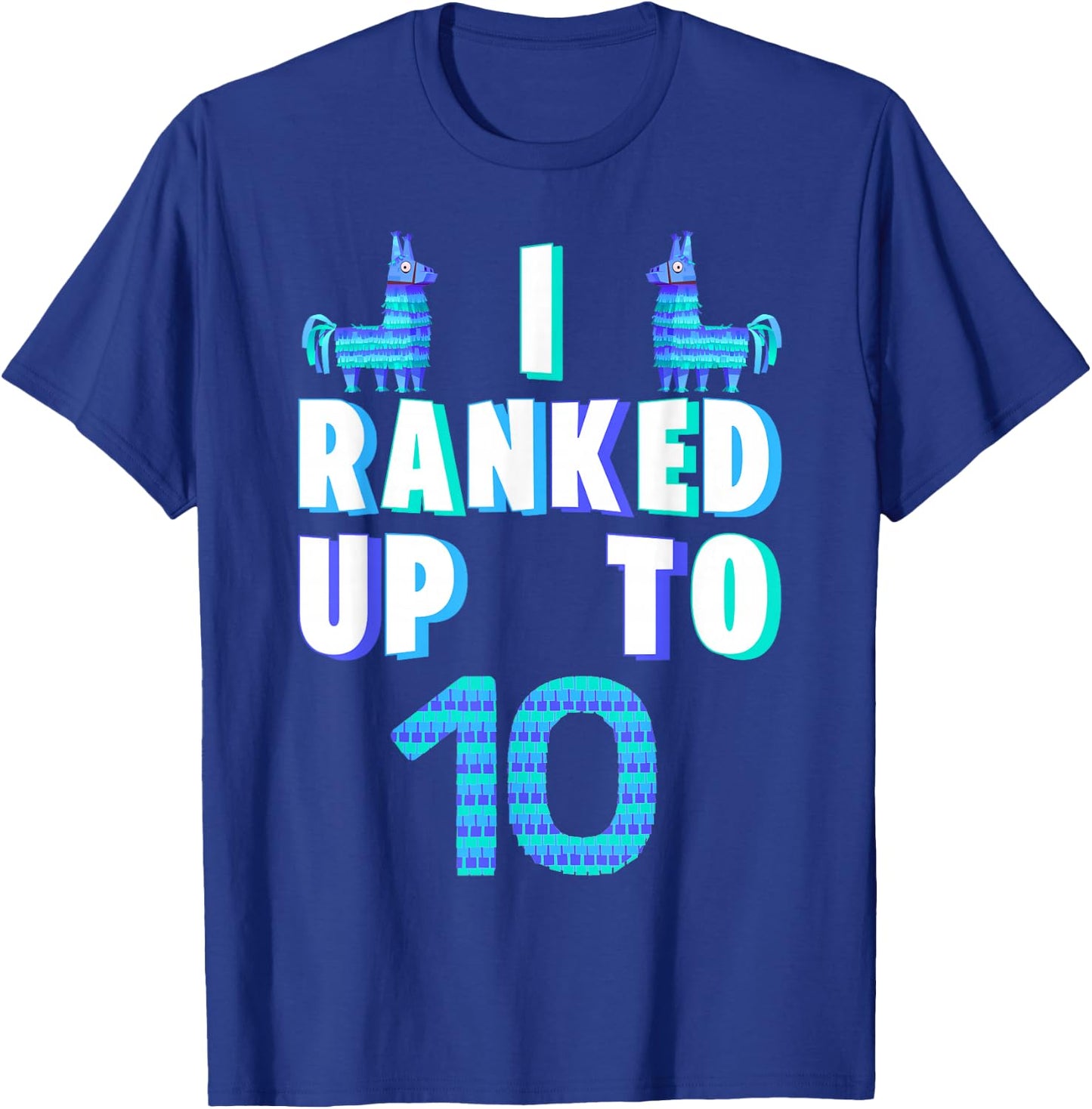 I Ranked Up To 10 Birthday Video Game Llama Piñata Birthday T-Shirt - T-Shirt | Royal