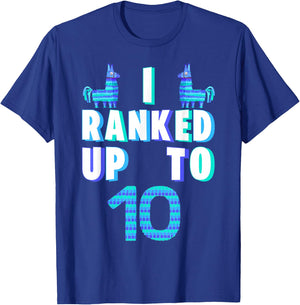 I Ranked Up To 10 Birthday Video Game Llama Piñata Birthday T-Shirt - T-Shirt | Royal