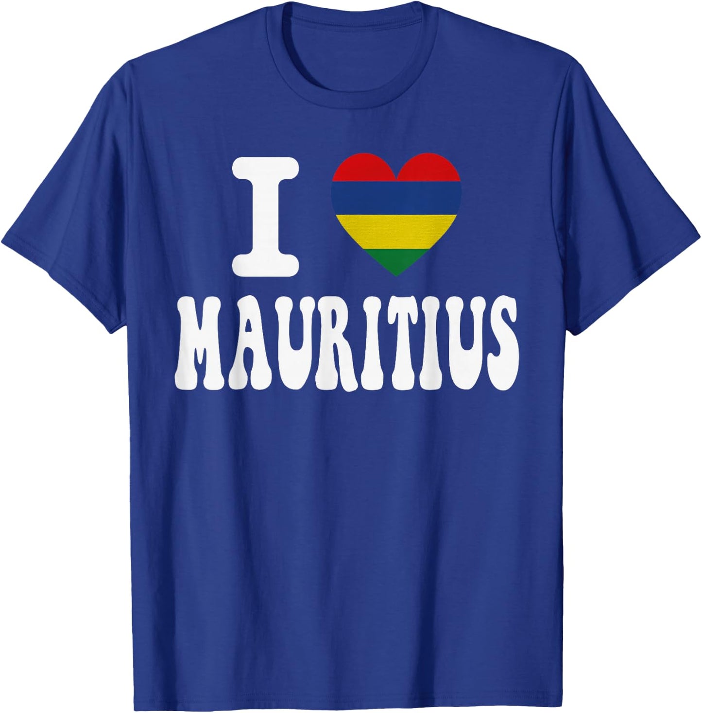 I Love Mauritius Herz-Flagge, Retro, Reise-Souvenir T-Shirt - T-Shirt | Royal
