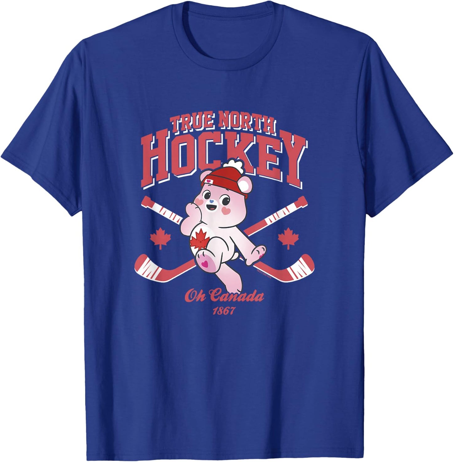 Care Bears True North Hockey Oh Canada 1867 Collegiate T-Shirt - T-Shirt | Royal