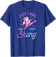 Ski Trip Skiing Watercolor Girl T-Shirt - T-Shirt | Royal