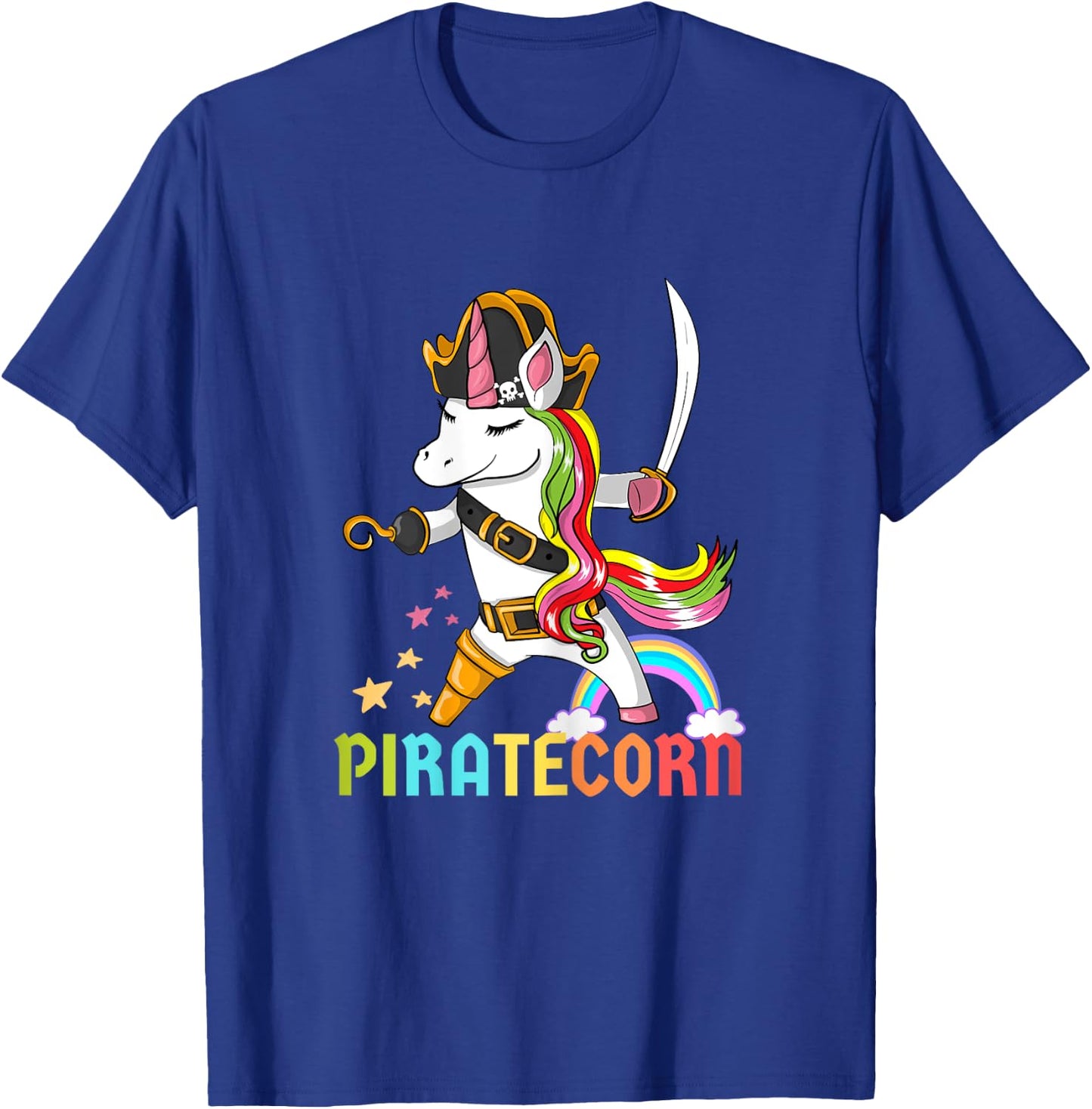 PirateCorn Unicorn Pirate T-Shirt - T-Shirt | Royal