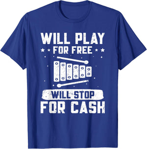 Xylophone Music Xylophone Player Play For Free Xylophonist T-Shirt - T-Shirt | Royal