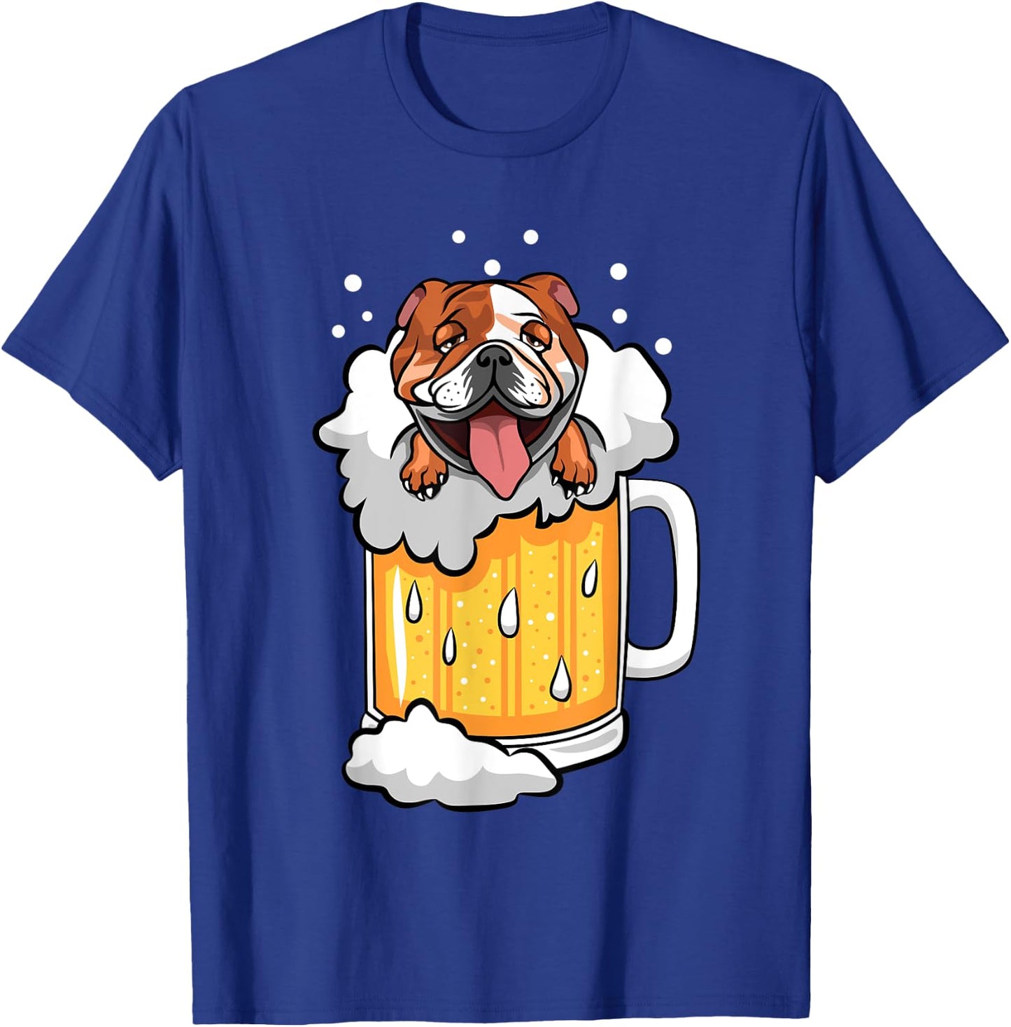 Funny English Bulldog drunk in Beer T-Shirt - T-Shirt | Royal