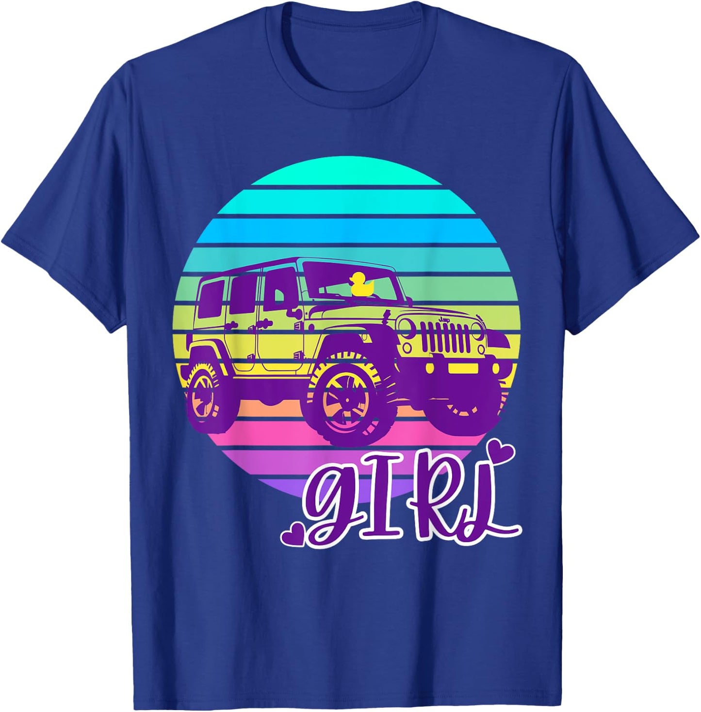 Cute Just A Girl Who Loves Off-Road SUV's Duck Tagging Fun T-Shirt - T-Shirt | Royal