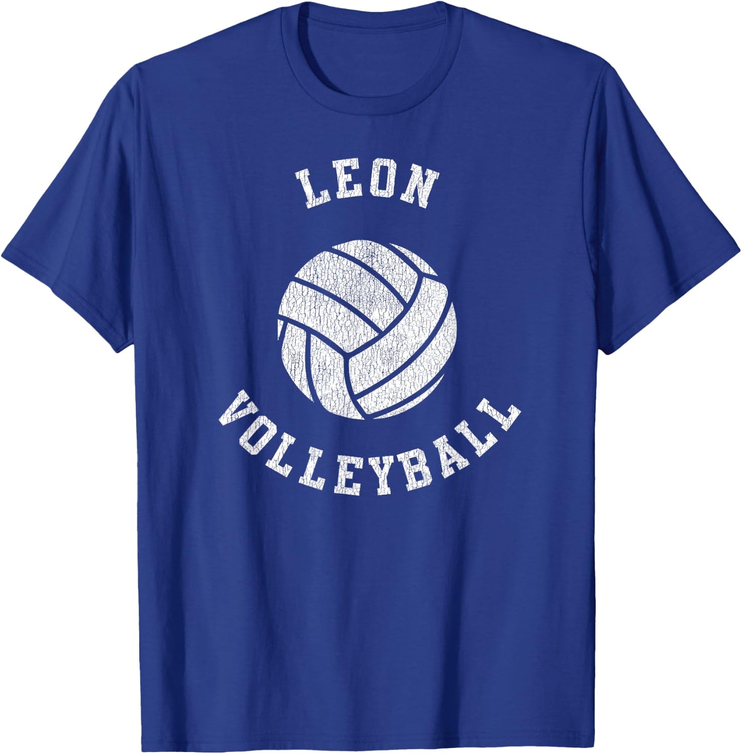 Leon Volleyball Retro Distressed Team VB Graphic T-Shirt - T-Shirt | Royal