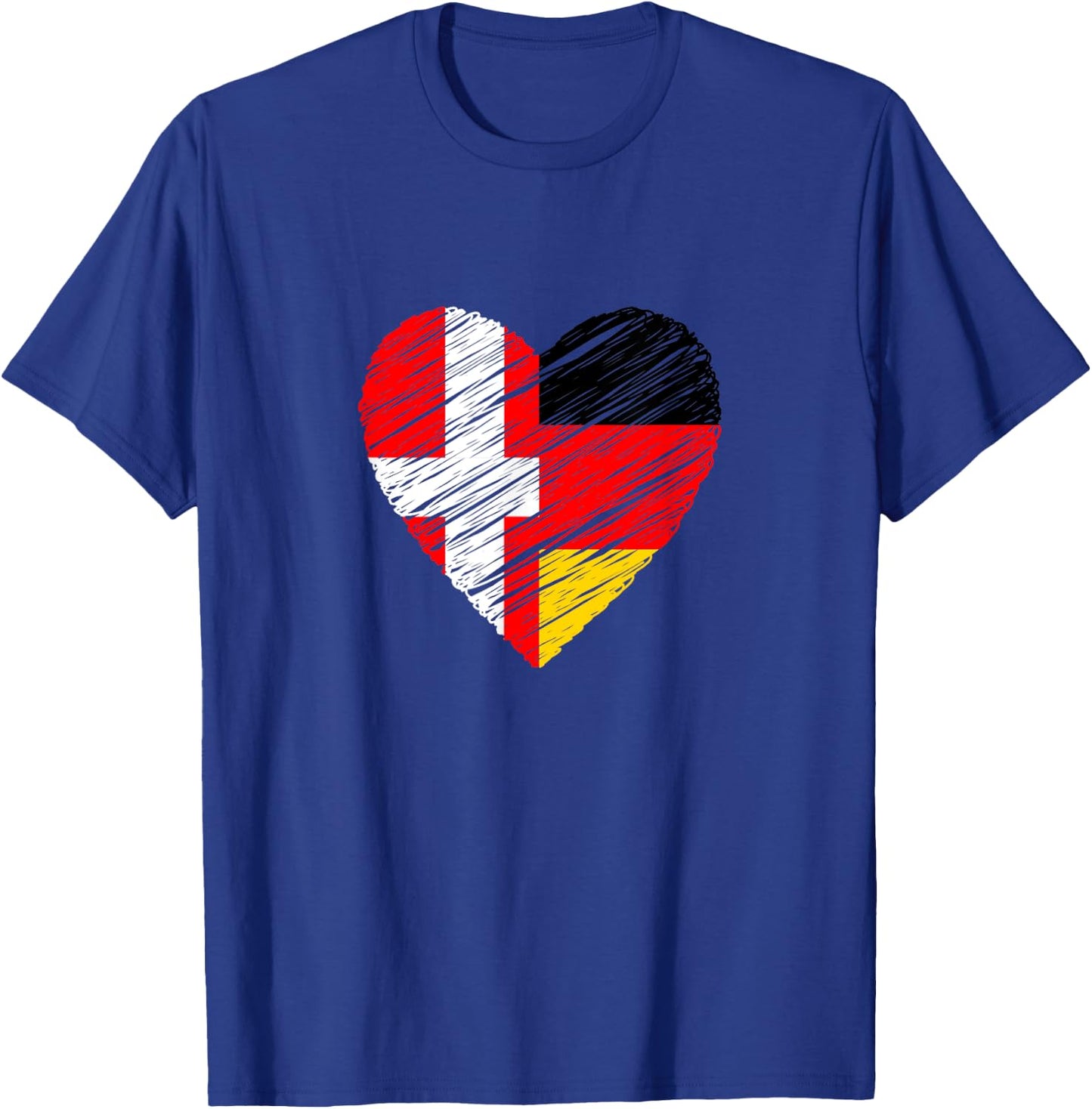 Dänemark Deutschland Herz Deutschland Flagge Dänische Flagge Love T-Shirt - T-Shirt | Royal