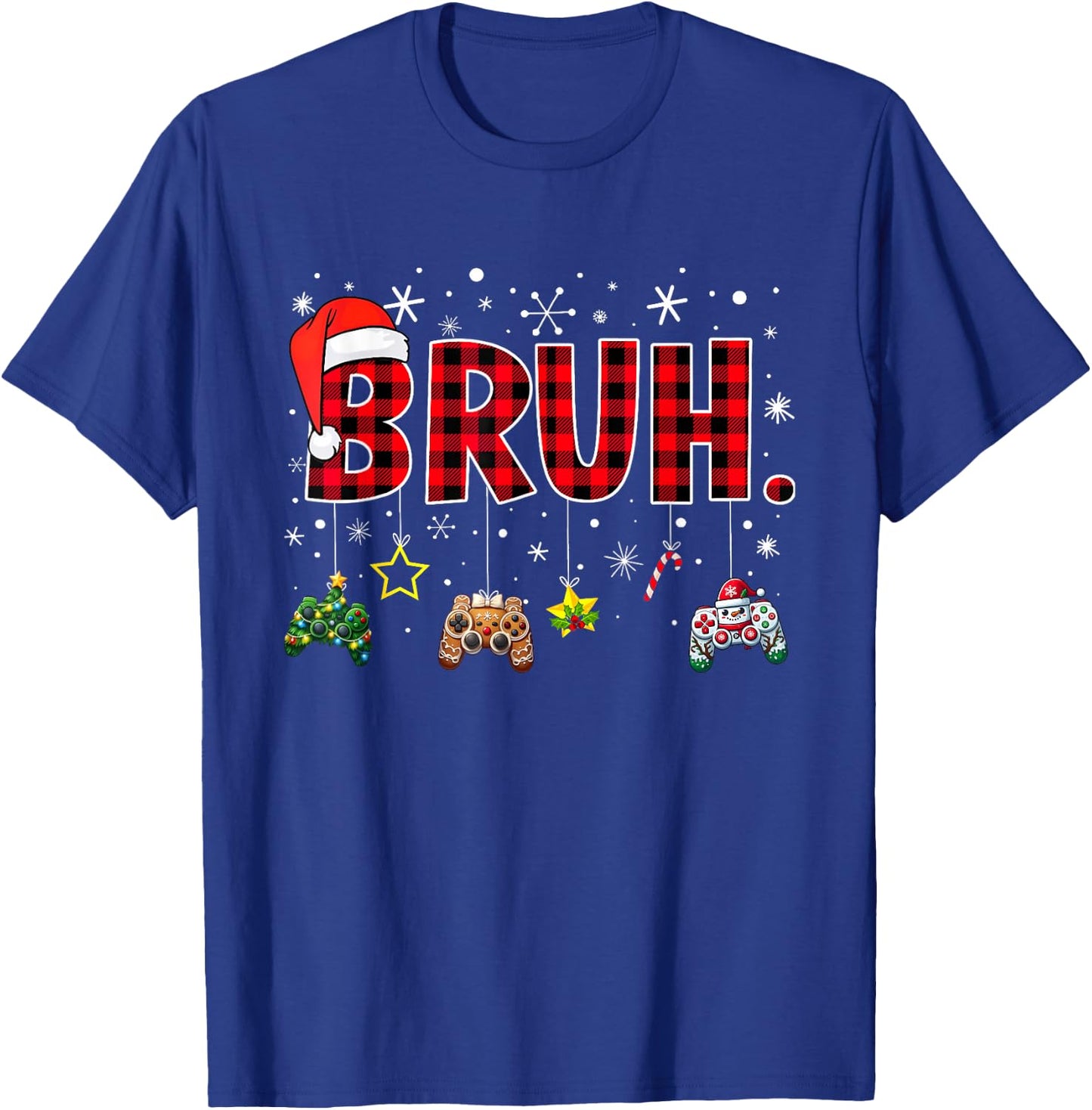 Christmas Bruh Gamer Controller Xmas Gaming Boys Kids Youth T-Shirt - T-Shirt | Royal