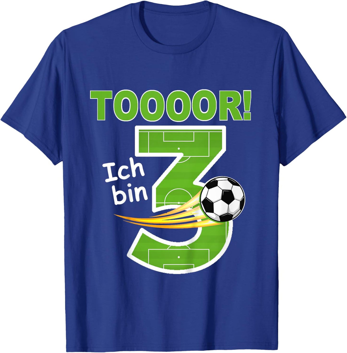 Children's Football Birthday Outfit "Ich bin 3 Jahre ", black T-Shirt - T-Shirt | Royal