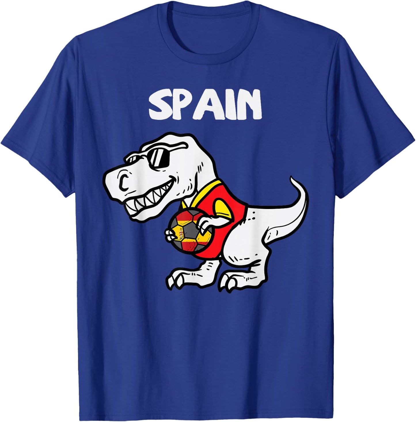 Spain Trex Dino Spanish Flag Soccer Fan Boys Kids Toddlers T-Shirt - T-Shirt | Royal