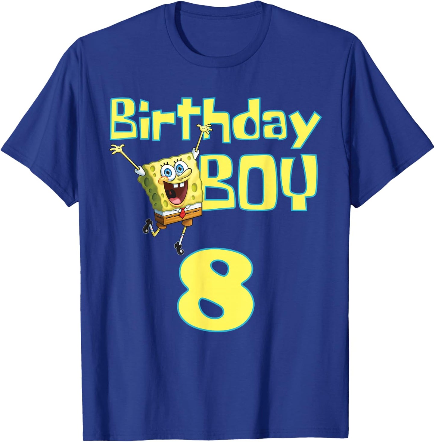 Mademark x SpongeBob SquarePants - SpongeBob SquarePants Birthday Boy 8 T-Shirt - T-Shirt | Royal