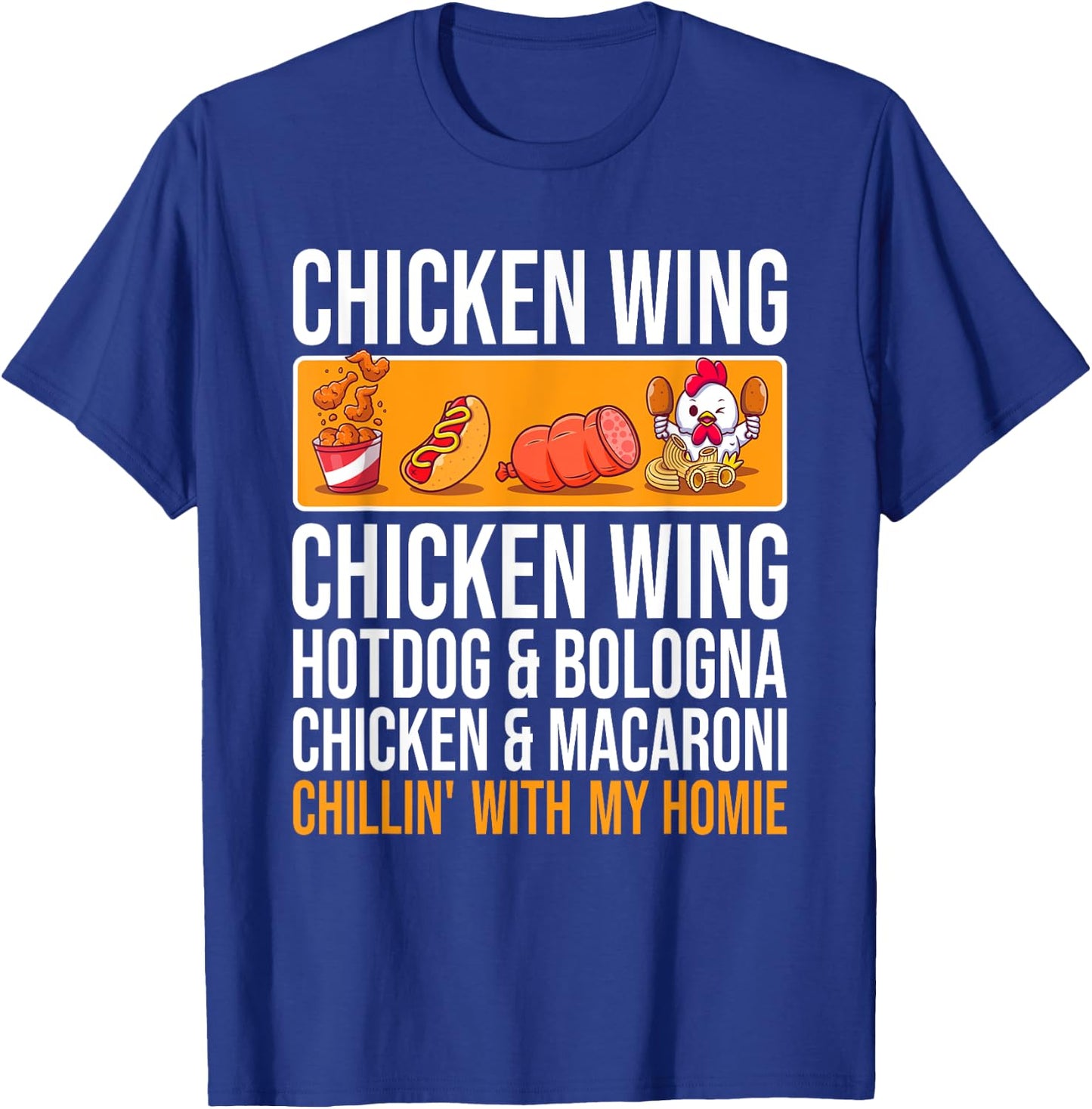 Chicken Wing Chicken Wing Hot Dog and Bologna Women Kids T-Shirt - T-Shirt | Royal