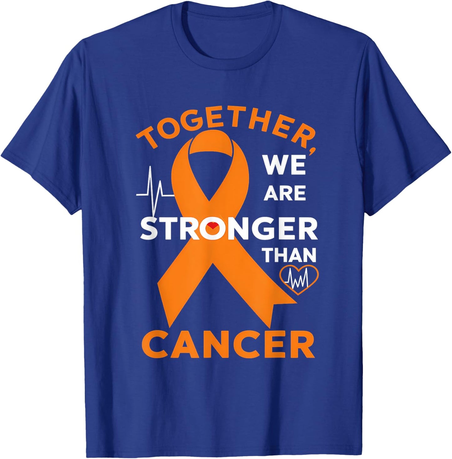 Leukemia Awareness Orange Ribbon Together We Are Stronger T-Shirt - T-Shirt | Royal