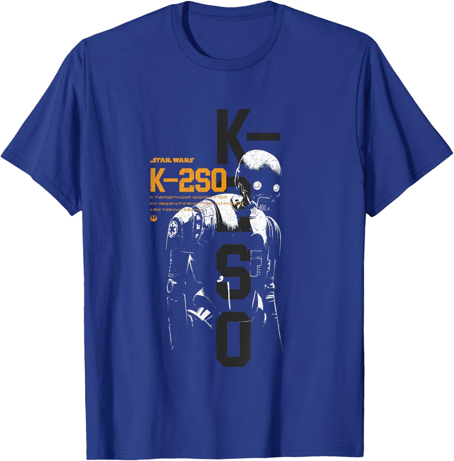 Star Wars Rogue One Iconic K-2SO Silhouette Big Chest Poster T-Shirt - T-Shirt | Royal