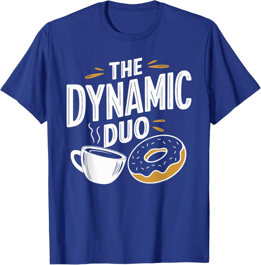 The Dynamic Duo Coffee Donuts Funny Coffee Donut T-Shirt - T-Shirt | Royal