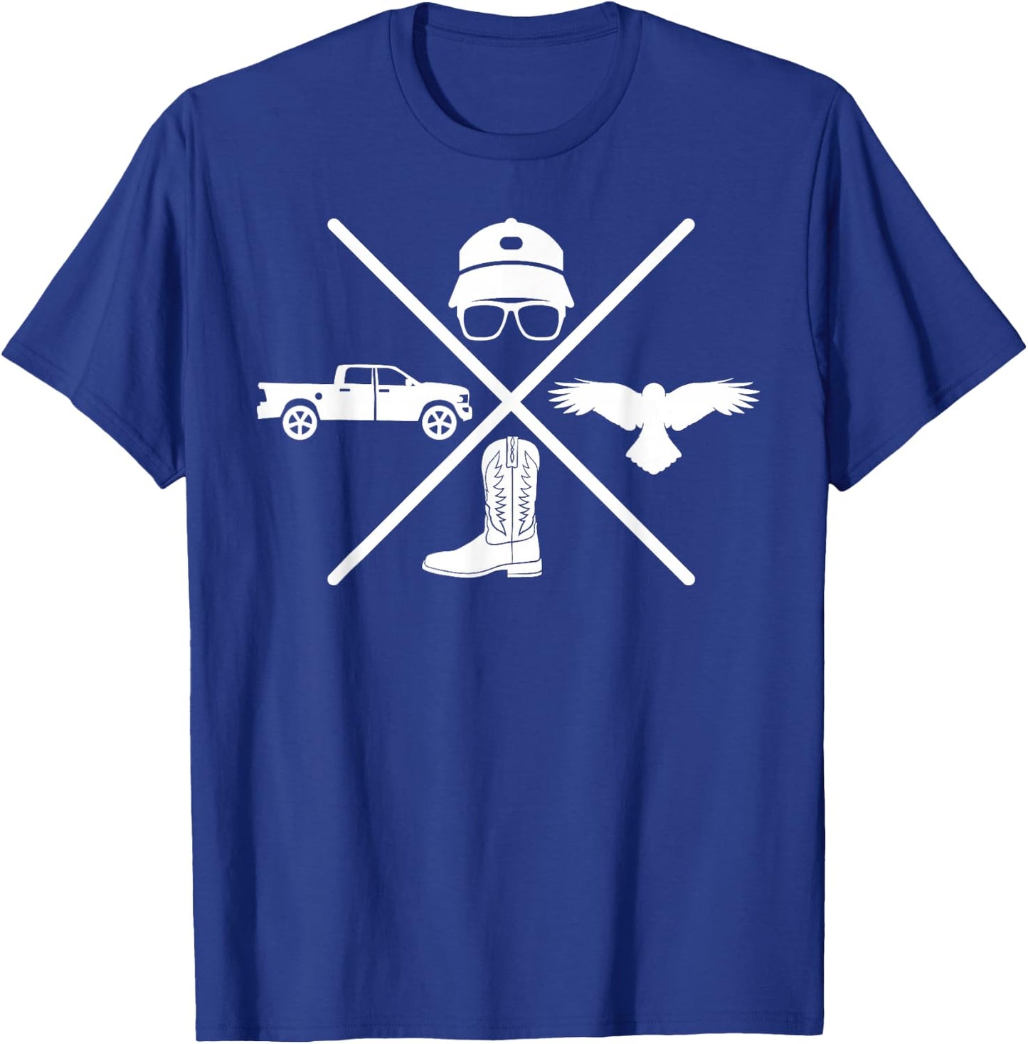 Funny Hat Truck Cowboy Boots For Country Rock Lovers T-Shirt - T-Shirt | Royal