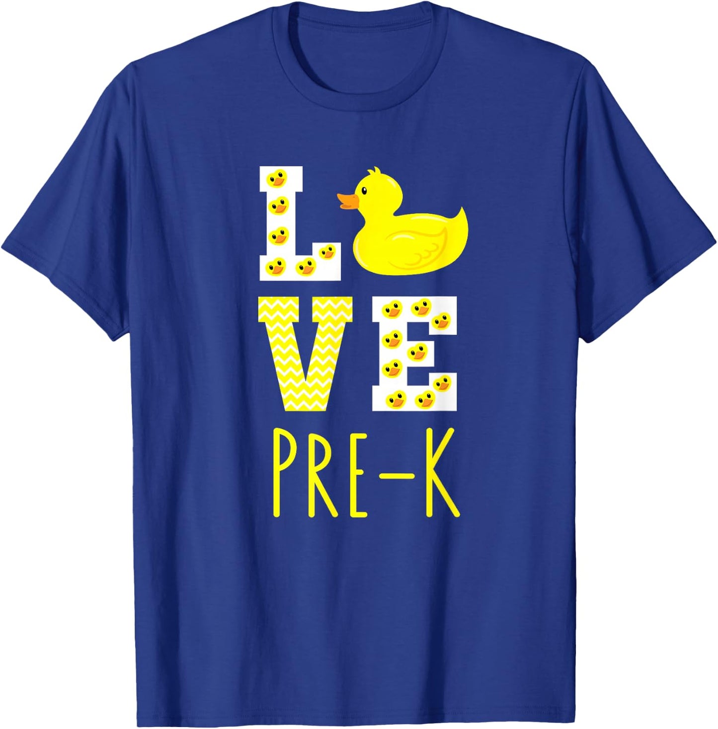Love Pre-K Back To School Yellow Duck Pre-K Teacher T-Shirt - T-Shirt | Royal