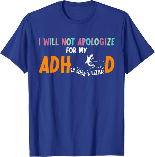 ADHD Awareness Month Funny ADHD Warrior ADHD Support T-Shirt - T-Shirt | Royal