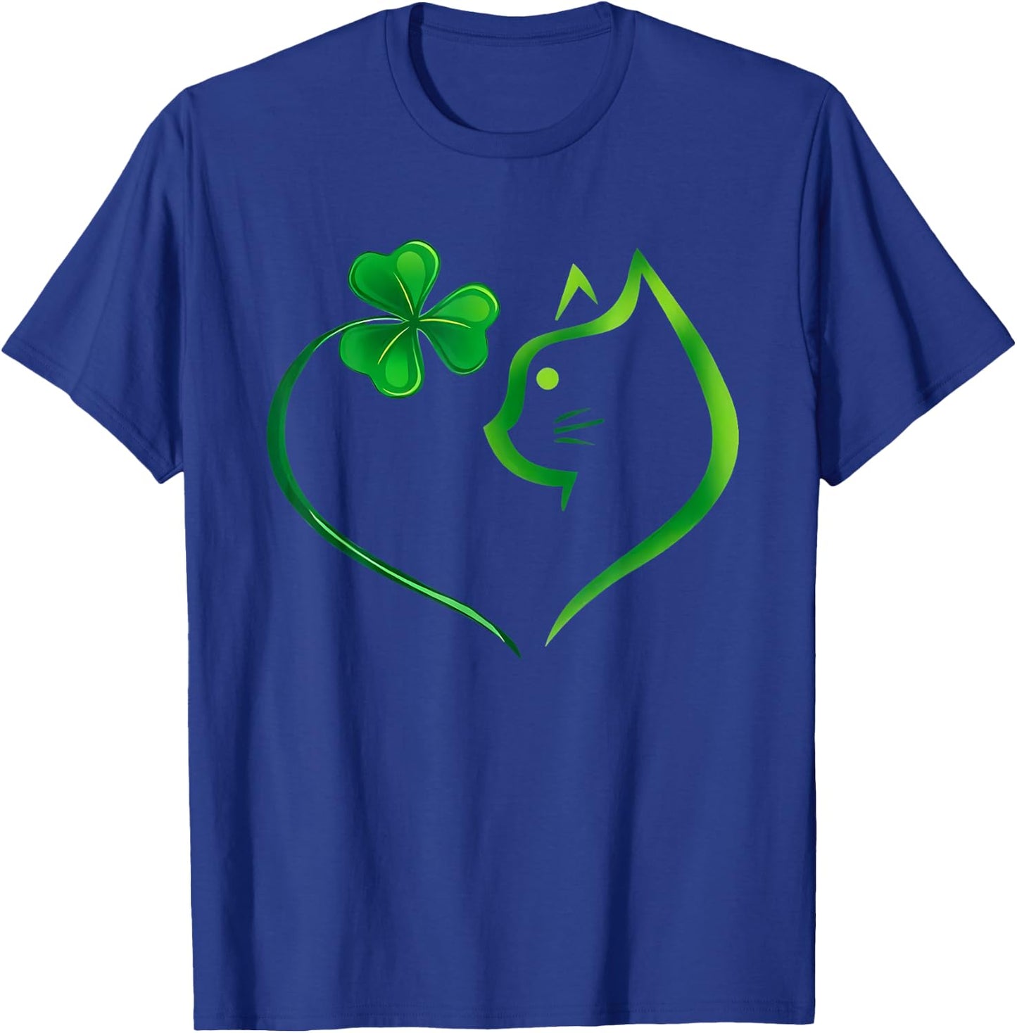Shamrock Cat Heart St Patricks Day Cat Lovers Cat Mom Women T-Shirt - T-Shirt | Royal
