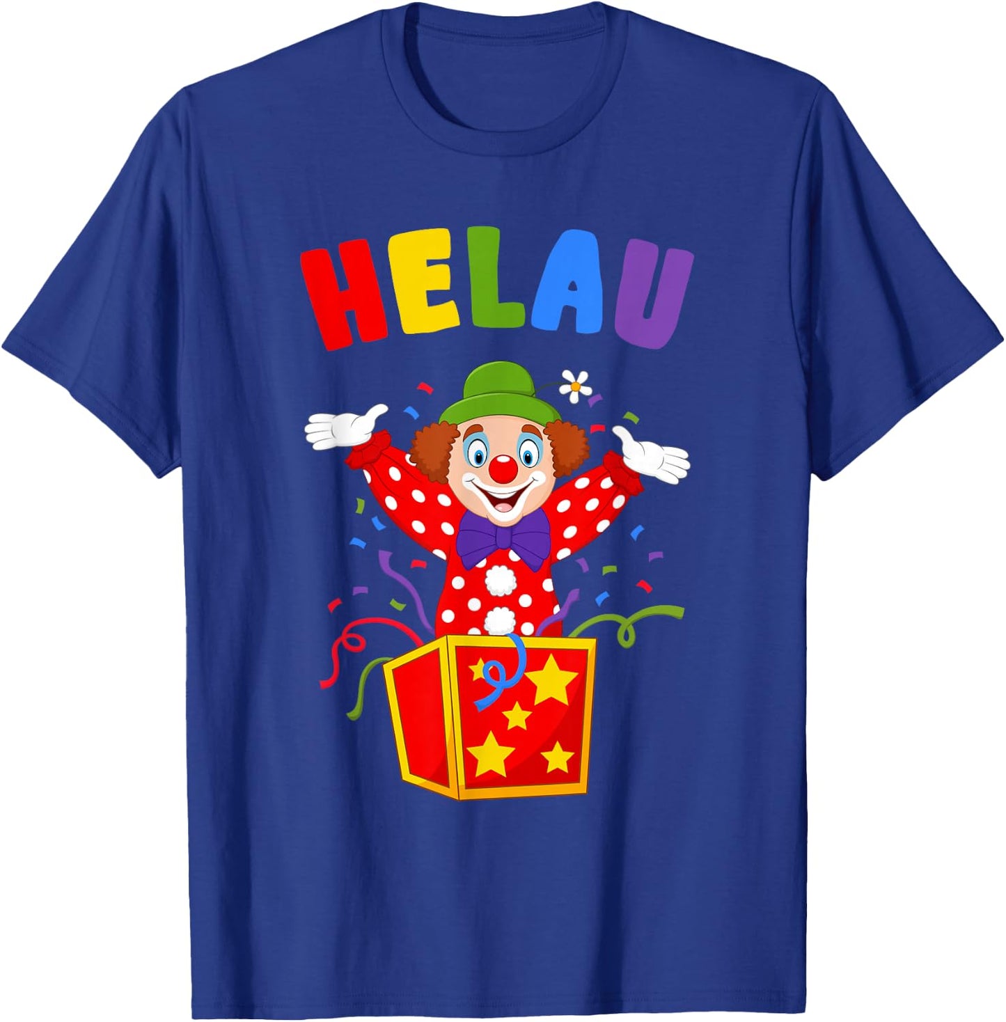 Helau Lustiges Fasching mit Clown Helau , black T-Shirt - T-Shirt | Royal